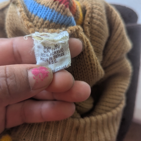 Sweater with Brown and Multicolor Stripes - Picture 7 of 8